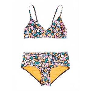 NEW ROXY girl's active joy triangle two piece bikini set in multi